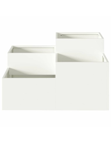 Градинска саксия Бяло 100 x 100 x 48 см Стомана