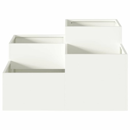 Градинска саксия Бяло 100 x 100 x 48 см Стомана