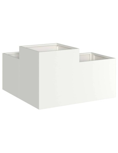 Градинска саксия Бяло 100 x 100 x 48 см Стомана
