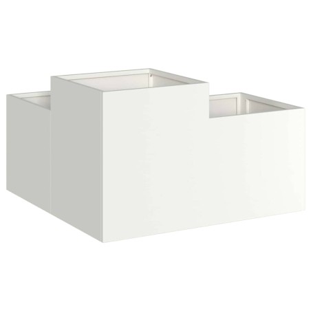 Градинска саксия Бяло 100 x 100 x 48 см Стомана