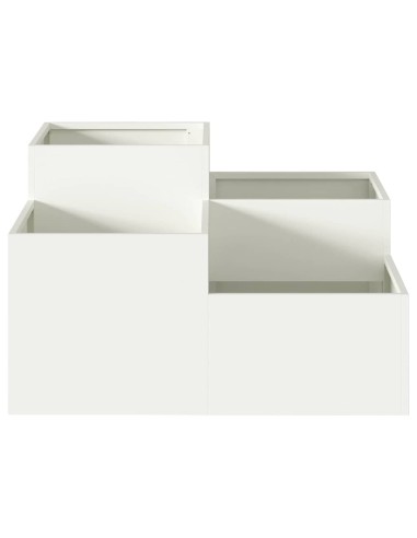 Градинска саксия Бяло 100 x 100 x 48 см Стомана