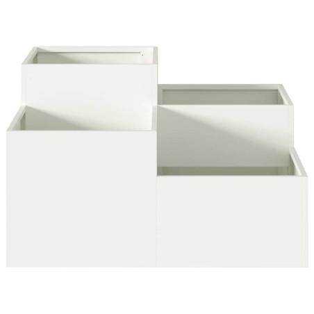 Градинска саксия Бяло 100 x 100 x 48 см Стомана