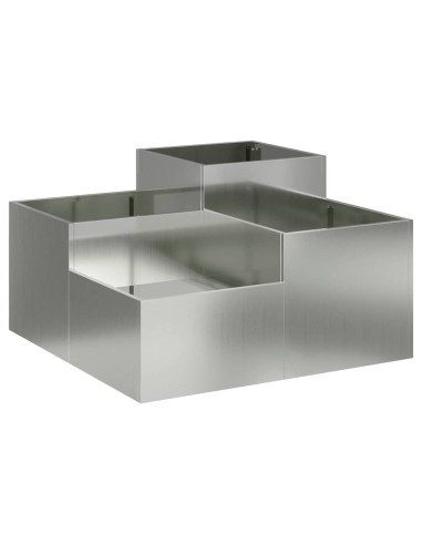 Градинска саксия Сребрист 100 x 100 x 48 см Поцинкована стомана