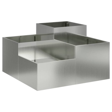 Градинска саксия Сребрист 100 x 100 x 48 см Поцинкована стомана