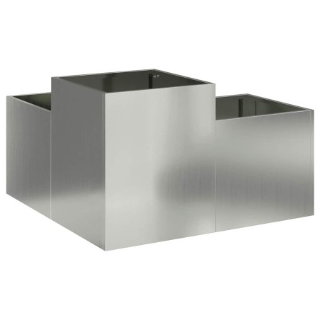 Градинска саксия Сребрист 100 x 100 x 48 см Поцинкована стомана