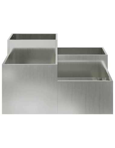 Градинска саксия Сребрист 100 x 100 x 48 см Поцинкована стомана