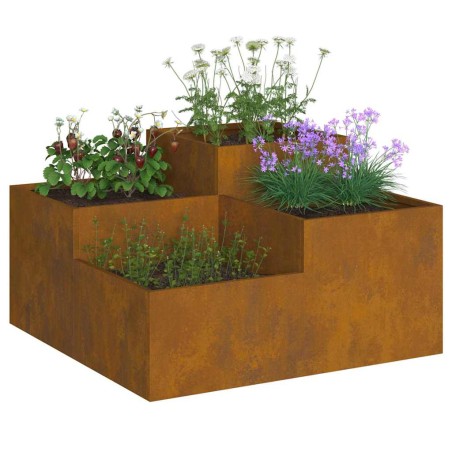 Градинска саксия Ръждясало 100 x 100 x 48 см Патинираща стомана