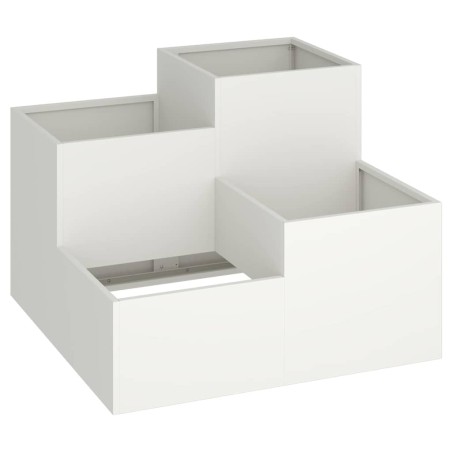 Градинска саксия Бяло 80 x 80 x 60 см Стомана