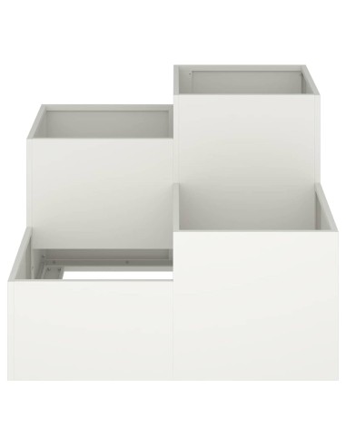 Градинска саксия Бяло 80 x 80 x 60 см Стомана