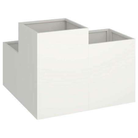 Градинска саксия Бяло 80 x 80 x 60 см Стомана