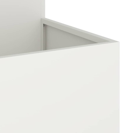 Градинска саксия Бяло 80 x 80 x 60 см Стомана