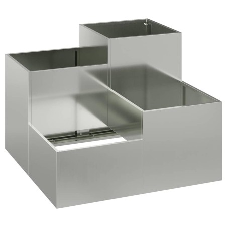 Градинска саксия Сребрист 80 x 80 x 60 см Поцинкована стомана