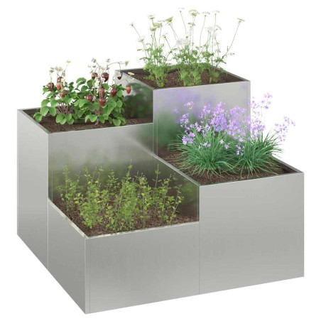 Градинска саксия Сребрист 80 x 80 x 60 см Поцинкована стомана
