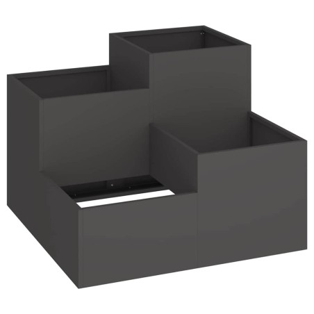 Градинска саксия Черно 100 x 100 x 60 см Стомана