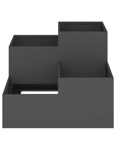 Градинска саксия Черно 100 x 100 x 60 см Стомана