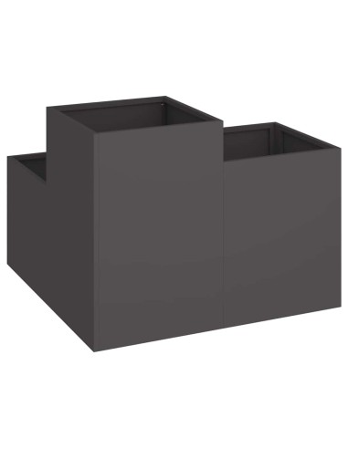 Градинска саксия Черно 100 x 100 x 60 см Стомана