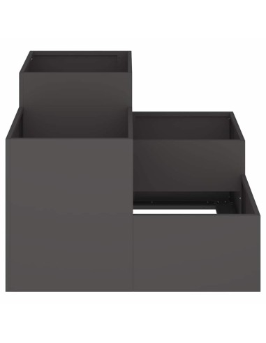 Градинска саксия Черно 100 x 100 x 60 см Стомана