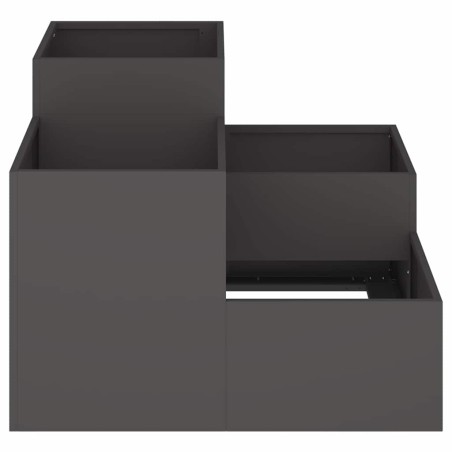 Градинска саксия Черно 100 x 100 x 60 см Стомана