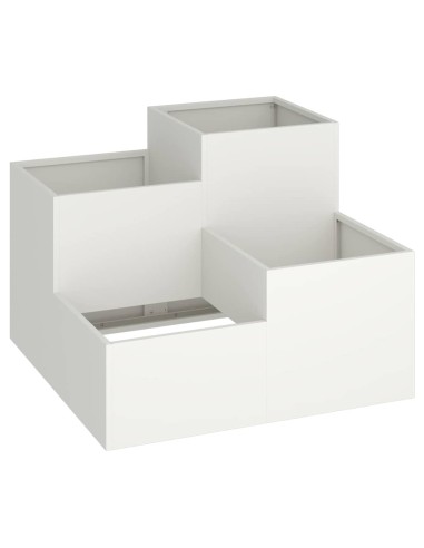 Градинска саксия Бяло 100 x 100 x 60 см Стомана