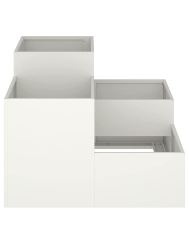 Градинска саксия Бяло 100 x 100 x 60 см Стомана