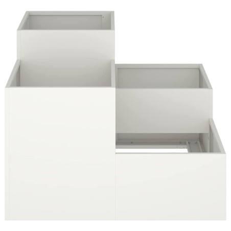 Градинска саксия Бяло 100 x 100 x 60 см Стомана