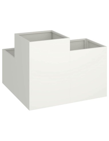 Градинска саксия Бяло 100 x 100 x 60 см Стомана