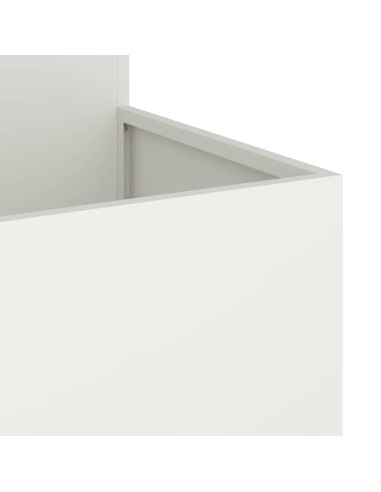 Градинска саксия Бяло 100 x 100 x 60 см Стомана
