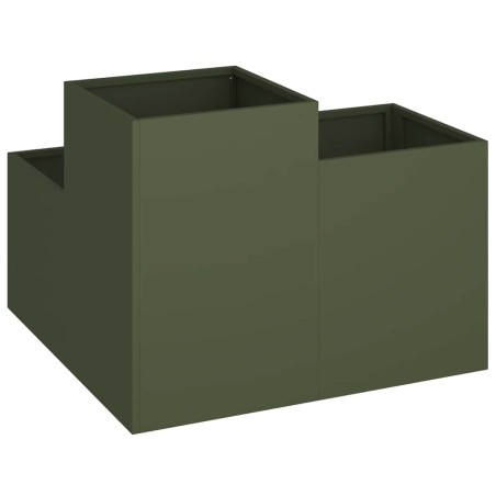 Градинска саксия Маслиненозелен 100 x 100 x 60 см Стомана