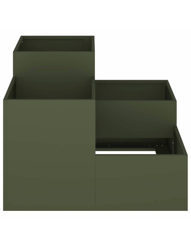 Градинска саксия Маслиненозелен 100 x 100 x 60 см Стомана