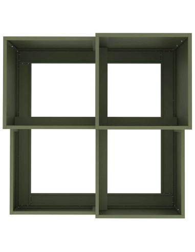 Градинска саксия Маслиненозелен 100 x 100 x 60 см Стомана