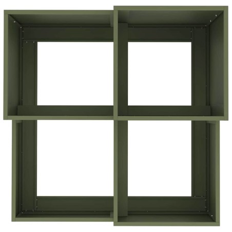 Градинска саксия Маслиненозелен 100 x 100 x 60 см Стомана