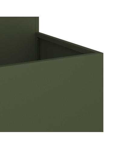Градинска саксия Маслиненозелен 100 x 100 x 60 см Стомана