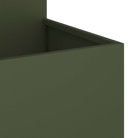 Градинска саксия Маслиненозелен 100 x 100 x 60 см Стомана