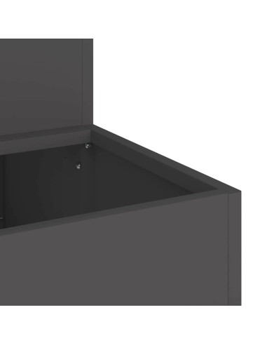 Градинска саксия Черно 100 x 60 x 45 см Стомана