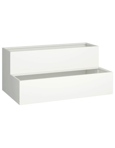 Градинска саксия Бяло 100 x 60 x 45 см Стомана