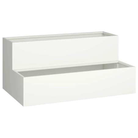 Градинска саксия Бяло 100 x 60 x 45 см Стомана
