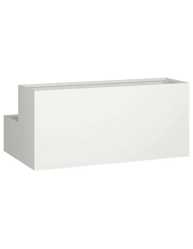 Градинска саксия Бяло 100 x 60 x 45 см Стомана