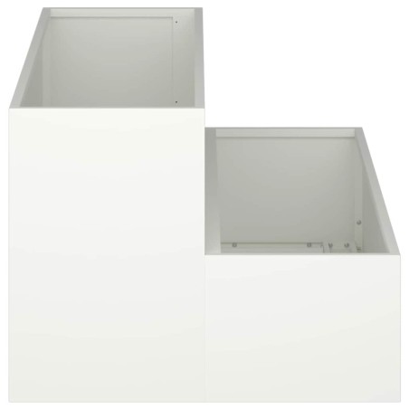 Градинска саксия Бяло 100 x 60 x 45 см Стомана