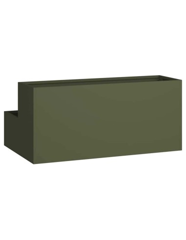 Градинска саксия Маслиненозелен 100 x 60 x 45 см Стомана