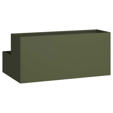 Градинска саксия Маслиненозелен 100 x 60 x 45 см Стомана