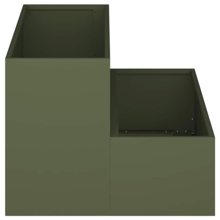 Градинска саксия Маслиненозелен 100 x 60 x 45 см Стомана