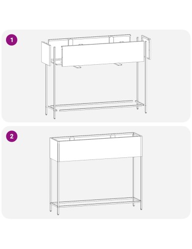 Повдигната градинска саксия Сребрист 100 x 26 x 82 см
