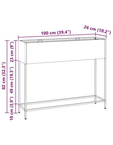 Повдигната градинска саксия Сребрист 100 x 26 x 82 см