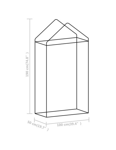 Оранжерия със стоманена рамка 0,5 м² 1x0,5x1,9 м