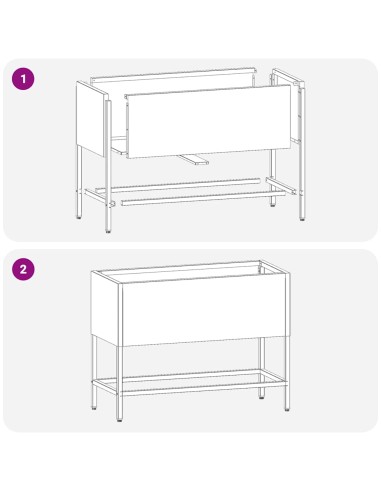 Повдигната градинска саксия Сребрист 60 x 26 x 45 см