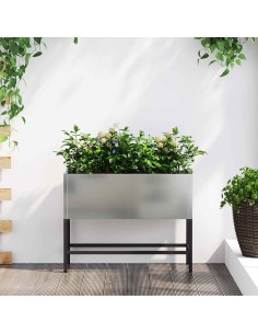 Повдигната градинска саксия Сребрист 60 x 26 x 45 см
