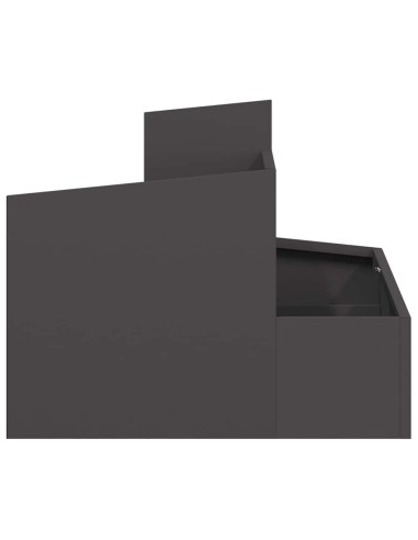 Градинска саксия Черно 60 x 60 x 50 см Стомана