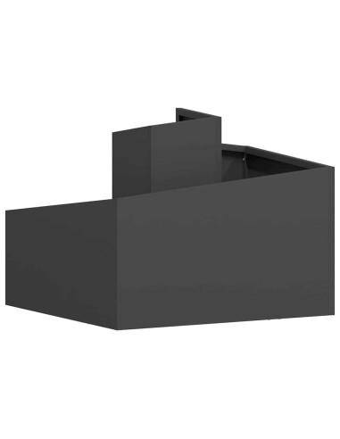 Градинска саксия Черно 60 x 60 x 50 см Стомана