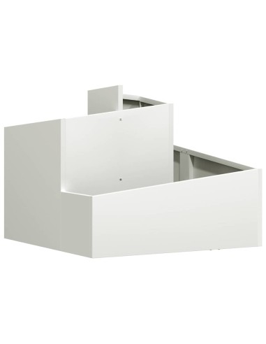 Градинска саксия Бяло 60 x 60 x 50 см Стомана