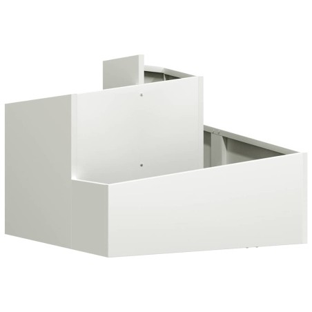 Градинска саксия Бяло 60 x 60 x 50 см Стомана